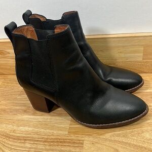 Madewell 9, Black Boots Leather Heel Pull On Shoes‎